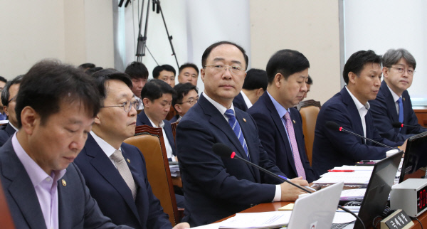 기재위전체회의출석한홍남기경제부총리