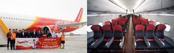 베트남 차세대 항공사 비엣젯항공이 지난 26일, 호치민 탄손누트 공항을 통해 에어버스 최신기종인 A321neo ACF기를 들여왔다. 비엣젯항공 제공.
